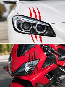Waterproof Demon Claw Car Sticker, Headlight & Hood Eyebrow Decal, Creative Personalized Scratch Cover Decal Sticker, Suitable For Car Exterior Decoration - A - View 9