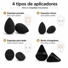 25 Pzs Kit Completo de Brochas y Esponjas de Maquillaje Incluye Set de Lavado Facial Spa con Diadema Muñequeras Limpiador de Brochas y Neceser Transparente de Gran Capacidad Uso Diario Viaje Regalo Perfecto para Mujer - Negro - Ver 7