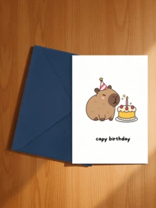 Cute Capybara Birthday Card With Envelope - Funny Cartoon Animal Design, Suitable For Anyone, Celebration Card, Great For Best Friends And Loved Ones - A - View 21