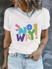 Colorful Words Expressing Positive Energy And Confidence With Large Letters That Radiate Joy And Optimism. Modern And Comfortable Casual Women's T-Shirt For Everyday Wear. - 白色 - 查看 6