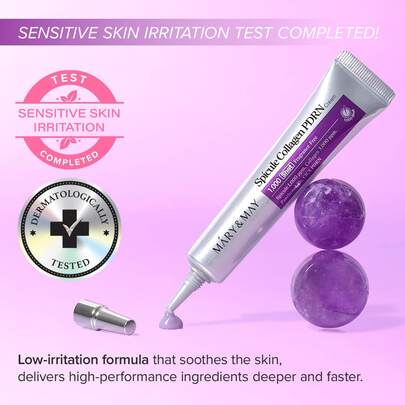  Mary&May Spicule Collagen PDRN Cream 15G Anti-Aging Collagen Cream Korean Skincare Collagen Cream PDRN Cream Firming Moisturizing Cream Kbeauty Face Care For Mature Sensitive Skin Glow Skin Glass Skin Skin Elasticity Skin Barrier Care Nourishing Face Cream Anti Wrinkle Cream Daily Skincare Routine