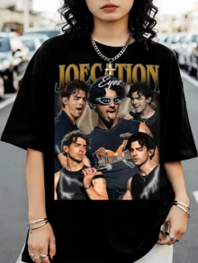 Classic Vintage Jonass Brotherss T-Shirt, For Fans Of 90s Retro Music. - Black - View 1