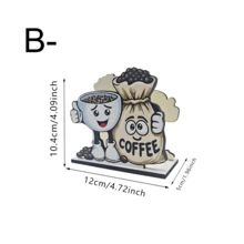 1pc Coffee Theme Wooden Napkin Holder, Napkin Dispenser, Suitable For Cafe, Dining Table, Kitchen Countertop Decor - Multicolor - View 14