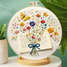 Artistic Nature-Inspired Book, Envelope, Floral & Butterfly Embroidery Kit, Beginner-Friendly With Tools, Bedroom/Living Room Decor, Gift - Multicolor - View 7