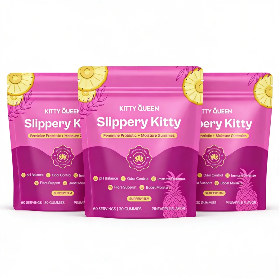 3 Packs Kitty Queen Feminine Probiotic Gummies, Pineapple Flavor, Supports Moisture & Immune Defense, 90 Count - 3個 - 查看 1