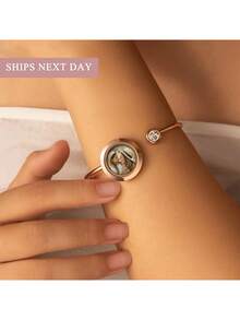 Vòng tay mặt dây chuyền thủy tinh tròn khắc tên cá nhân - Quà tặng ảnh cho mẹ - Quà tặng Ngày của Mẹ - Nhiều màu - Xem 7