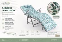 Confortio Colchoneta para Tumbona Exterior|Cojín Tropical Acolchado con Almohada Integrada|Espuma Cómoda 4CM/8CM|Diseño de Animales Tropicales, Hojas y Flamencos|Ideal para Playa, Jardín, Terraza, Balcón y Piscina|5 Tamaños Disponibles - Animales Tropicales - Ver 2