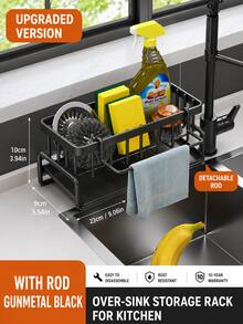 Multifunctional Sink Dish Drying Rack, Stainless Steel Cutlery Holder With Drain Basket, Suitable For Small Kitchen Space - Multicolor - View 18