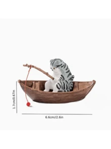 2件組海洋主題魚缸微景觀裝飾品，貓咪小船釣魚造景飾品，高品質樹脂耐用魚缸裝飾，盆栽植物配件 | 節日禮物 | 給釣魚愛好者的禮物 - 一般 - 查看 7