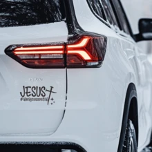 Pegatina de vinilo para coche "JESÚS #Siempre esencial" Resistente al agua, Decal de cruz cristiana, Decoración religiosa de fe para el exterior del coche - A - Ver 4