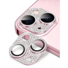 Pink Diamond Lens Protector For IPhone 17Pro/17Pro Max/16Pro/16Pro Max/15/14/13/12, Shiny Camera Lens Cover, Anti-Scratch Anti-Fingerprint Full Coverage Lens Cap, Phone Decorative Accessory, Girly Style Bestselling Birthday Gift For Besties And Sisters - Pink - View 6