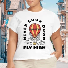 Camiseta Gráfica Casual para Mujer Plus Size de Verano - Blanco - Ver 4