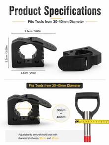 2pcs Quick Release Tool Mounting Clips, 30-40mm Adjustable Rubber Fasteners, Suitable For Shovel/Axe, Universal Fit For Car Roof Rack/Off-Road Vehicle/ATV/UTV, Stable Anti-Scratch Tool Storage Clips - Fastener - View 10