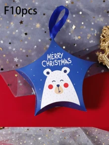 10pcs Creative Christmas Candy Packaging Boxes, Small Gift Packaging Boxes, Suitable For Christmas Gift Boxes - Star-Shaped Candy Gift Packaging Box. - View 14