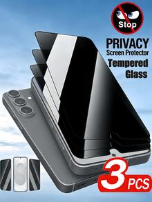 3片裝 9H 全螢幕防偷窺鋼化玻璃螢幕保護膜，相容 Galaxy S26 A57 A37 / 相容 15T Poco X7 Pro / Note 15 / 相容 iPhone 17 Pro Max 16 / Honor X9D，多款機型適用，防摔、不易碎、防窺隱私鋼化玻璃，無氣泡、易貼合 - 黑色 - 查看 164