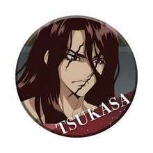 Pin Enamel Kartun Anime DR STONE Senku Gen Tsukasa Xeno Bentuk Bulat Kreatif untuk Aksesoris Ransel dan Hadiah - Batu - View 17