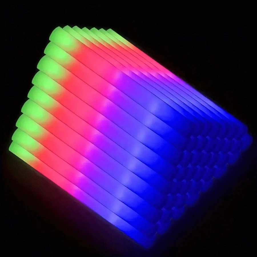 CamelParty 103 Pcs Glow Sticks With 3 Modes Colorful Flashing Glow In The Dark Party Supplies Multicolor Bulk LED Foam Glow Sticks For Wedding Raves Sporting Events Glow Party Birthday Camping Concert