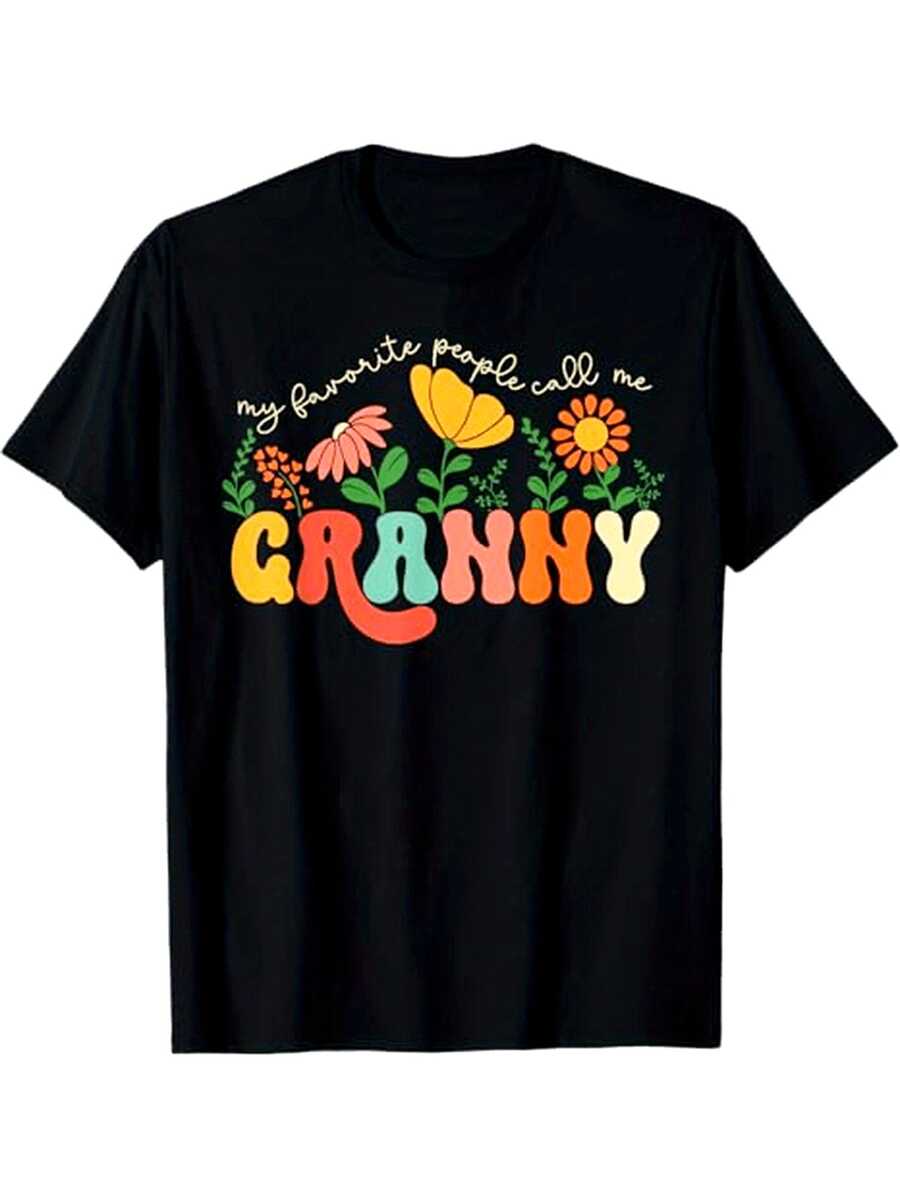 Camiseta Negra Estilo Curvo Talla Grande S-XXXL | 100% algodón, cuello redondo, corte casual, adecuado para todas las estaciones, una elección perfecta para el Día de la Madre, Halloween, Acción de Gracias y Navidad, un regalo para hombres, mujeres, familiares y amigos. Ajuste relajado y elástico. - Negro - Ver 1
