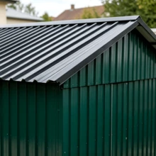 6 m² Wellblech-Dachplatten, 115x45CM, verzinkte Stahlpaneele, temporärer, abnehmbarer Geräteschuppen, 12er-Packung, Wellblech-Dachplatten für Gewächshäuser, Carports, Überdachungen, Gartenhäuser, Terrassenüberdachungen, Baumaterialien, Grün/Grau - Grün - Übersicht 7