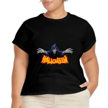 Camiseta Casual para Mujer Talla Grande de Uso Diario - Negro - Ver 2