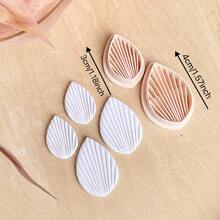 Bộ 2 khuôn cắt đất sét polymer hình lá, khuôn đất sét hình lá phong cách Bohemian, dụng cụ cắt đất sét polymer mùa xuân cho ngày Valentine, dụng cụ làm trang sức thủ công sáng tạo, khuôn cắt khuyên tai DIY. - Màu be - Xem 3