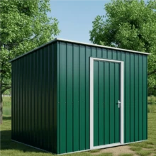 6 m² Wellblech-Dachplatten, 115x45CM, verzinkte Stahlpaneele, temporärer, abnehmbarer Geräteschuppen, 12er-Packung, Wellblech-Dachplatten für Gewächshäuser, Carports, Überdachungen, Gartenhäuser, Terrassenüberdachungen, Baumaterialien, Grün/Grau - Grün - Übersicht 2