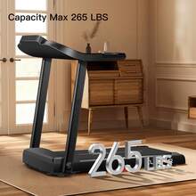 CURSOR FITNESS Portable Foldable Treadmill, Small Treadmills For Home Office With 265 LBS Capacity, Walking Treadmill With Handle Bar, Folding Running Walking Compact Treadmill With LED Display - US B Type Plug(110-127V) - View 3