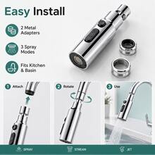 银色全铜防溅水龙头延长器：多功能可旋转水龙头适配器，适用于厨房水槽、浴室盥洗台，节水防溅装置 - B - 查看 7