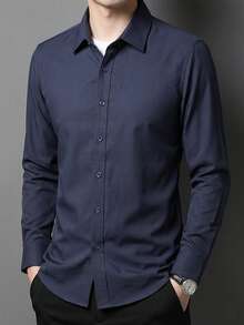Men Shirts - Màu xanh hải quân - Xem 2