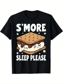 Dibujo de un tierno malvavisco sonriente entre galletas de chocolate que transmite dulzura descanso y alegría ideal para amantes de los postres camiseta de mujer casual divertida - Negro - Ver 6