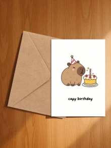 Cute Capybara Birthday Card With Envelope - Funny Cartoon Animal Design, Suitable For Anyone, Celebration Card, Great For Best Friends And Loved Ones - A - View 20