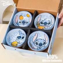 Disney 迪士尼官方正品史迪奇陶瓷饭碗卡通可爱餐具套装精美礼盒装家用汤碗礼盒史迪奇Siya 4.5“嘉禾饭碗4款混装礼盒套装 - 彩色 - 查看 8