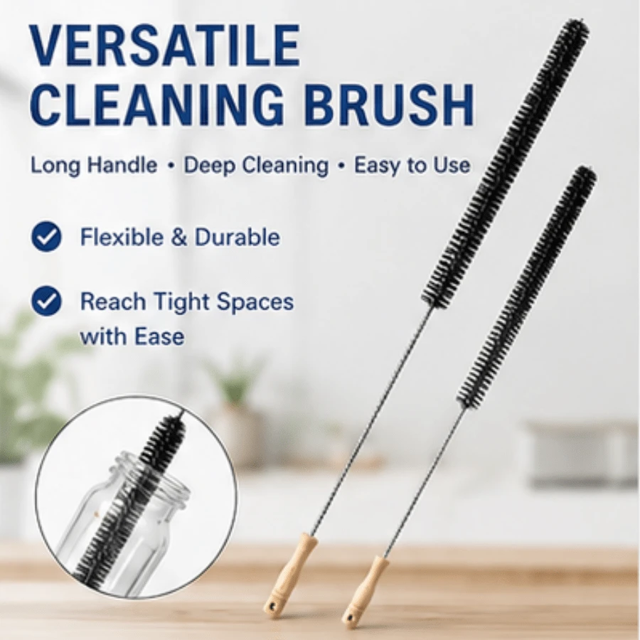 2pcs Multi-Functional Dryer Vent Cleaning Brush Set, Stainless Steel Dryer Vent Lint Brush, Manual Lint Brush, Flexible Fridge & Dryer Lint Collector Brush - Black - View 1
