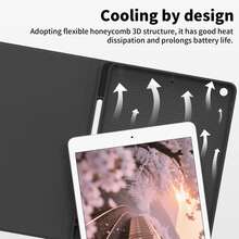 適用於 Galaxy Tab、Pad SE 的鍵盤保護殼，附可拆卸式無線藍牙鍵盤與筆桿收納槽（不含筆桿），輕薄輕量支架保護套 - View 4