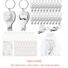 60/30pcs Wedding Favor Gift Set, Including 20pcs Multi-Function Keychains, 20pcs Thank You Cards, 20pcs Gift Bags, Wedding, Bachelor Party, Birthday Gifts - Multicolor - View 11