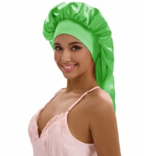 ZTZI Women's Extra Long Hair Bonnet, Elastic Wide Band Sleep Cap For Hair Care, Anti-Frizz Bonnets, Solid Color Casual Polyester Bonnet For Home Use, All Seasons - BC Color Matching Elastic 9008 - View 13