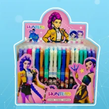 Bộ 12 bút bi xóa được hình nhân vật hoạt hình K-Pop dành cho học sinh, bút gel rút dễ thương in hình hoạt hình, dùng để ghi chú và làm bài tập về nhà (mẫu ngẫu nhiên) - Nhiều màu - Xem 8