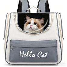 Transportadora Portátil para Gatos, Espaço Amplo para Animais de Estimação, Mochila para Gatos e Cachorros Pequenos, Transportadora Rígida Transparente e Totalmente Respirável para Gatos, Múltiplas Opções de Transporte para Gatos, Cachorros ou Coelhos para Viagens e Passeios - Multicolorido - Visão 11