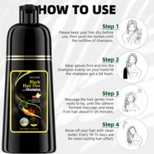 500ml Black Hair Dye Shampoo, Men's And Women's Three In One Hair Dye Shampoo, Herbal Ingredients Cover Gray Hair Quickly, Dye Hair For A Long Time, Moisturize Without Irritation,Semi-Permanent Hair Color Shampoo,Plant Extraction Hair Color Dye,Available In Black And Brown ,Natural Herbal Hair Dyeing Shampoo,Music Festival/ Party/Concert/ Carnival/ Masquerade Hair Products,Travel Essential,Fathers Day Gift - Multicolor - View 12