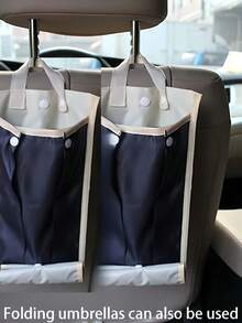 Waterproof Folding Umbrella Case, Dual-Purpose Backseat Hanging Storage Bag, Blue Umbrella Storage Bag - Portable Car Umbrella Bag, Foldable Waterproof Seat Back Storage Bag, Umbrella Storage Bag For Travel - Navy Blue - View 8