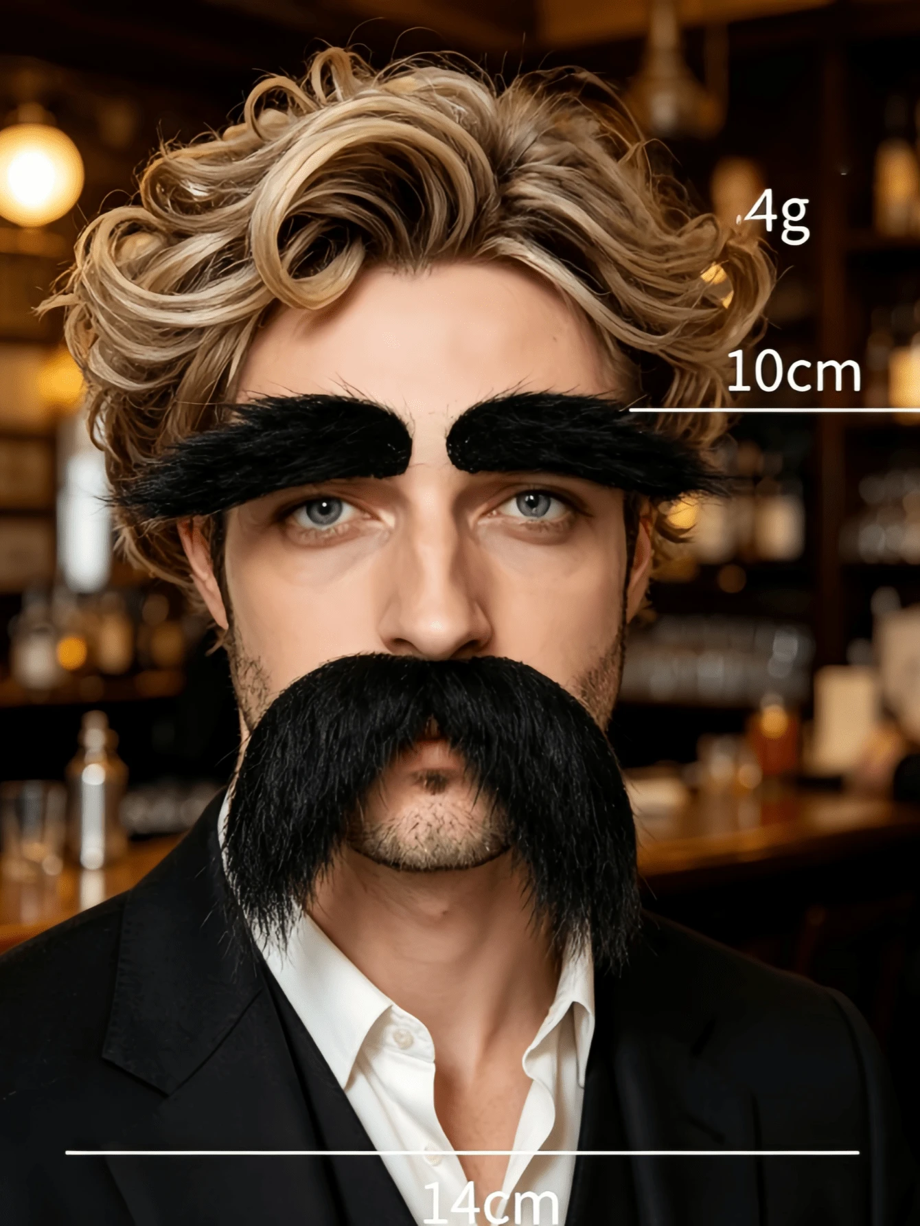 3 pcs/set Aksesori Kostum Pesta Alis dan Kumis Realistis Halloween, Cocok untuk Natal, Halloween, Pesta Tema dan Acara Lainnya