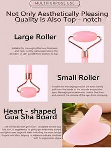 2PCS Facial Massage Tool Set, ABS Resin Face Roller And Scraping Board Kit, Lightweight Durable Material For Daily Skincare Routine, Smooth Surface For Gentle Skin Massage, Helps Relax Muscles And Improve Skin Appearance, Suitable For Face, Neck, Body And Back Use, Easy To Clean And Portable Design, Perfect For Home Spa, Self Care, Beauty Routine And Travel Use, Available In Pink And White Colors, Ideal Gift For Women, Friends, Birthdays And Holidays - 粉色 - 查看 6