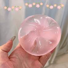 1个慢回弹蓝/粉色椰子油手工挤压球，圆形麦芽减压挤压玩具，缓解焦虑玩具，手指玩具，缓解手部压力，复活节玩具，挤压玩具，减压玩具，缓解焦虑放松，派对礼物 - 彩色 - 查看 7
