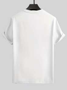 Camiseta de manga corta para mujer de talla grande con letras estampadas, transpirable.Este casual top de cuello redondo es lavable a máquina, adecuado para todas las estaciones y perfecto para - Negro - Ver 2