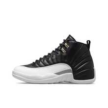 Nike Jordan Air Jordan 12 retro "playoffs" 季後賽 避震防滑耐磨包裹性 高筒 復古籃球鞋 男女同款 黑白 銀扣 2022版 - 黑與白 - 查看 14