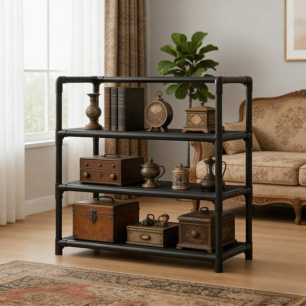 Durable 3/4/5-Tier Floor Shelf, Heavy-Duty Build, Tool-Free Assembly For Kitchen, Bathroom & Garage