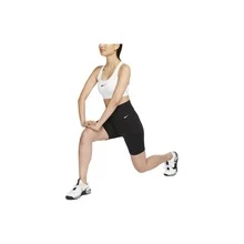 Nike Swoosh Solid Color Crew Neck Pullover Short Medium Support Quick-Drying Padded Sports Bra, Women's, White - White - View 3