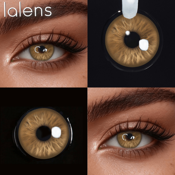 Lalens Siri Brown One Pair Wholesale Circle Cosmetic Lenses Yearly Wear DIA 14.20MM BC 8.6MM Halal Friendly Seamless Pupil Blending Natural Fit Gradient Shade Eye Enlarging Suitable For All Eye Tones Party Dating For Arabian Muslim Ladies