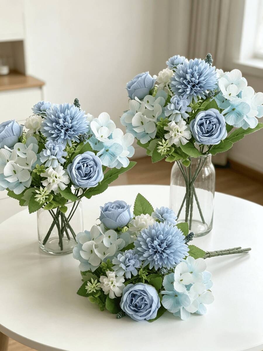 4/1pc Artificial Peony Hydrangea Chrysanthemum Bouquet - Perfect For Weddings, Engagements And Home Decor | Spring Tabletop Decor, Valentine's Day, Birthday Gift, Graduation Gift, Autumn Decoration, Christmas