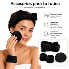 25 Pzs Kit Completo de Brochas y Esponjas de Maquillaje Incluye Set de Lavado Facial Spa con Diadema Muñequeras Limpiador de Brochas y Neceser Transparente de Gran Capacidad Uso Diario Viaje Regalo Perfecto para Mujer - Negro - Ver 10